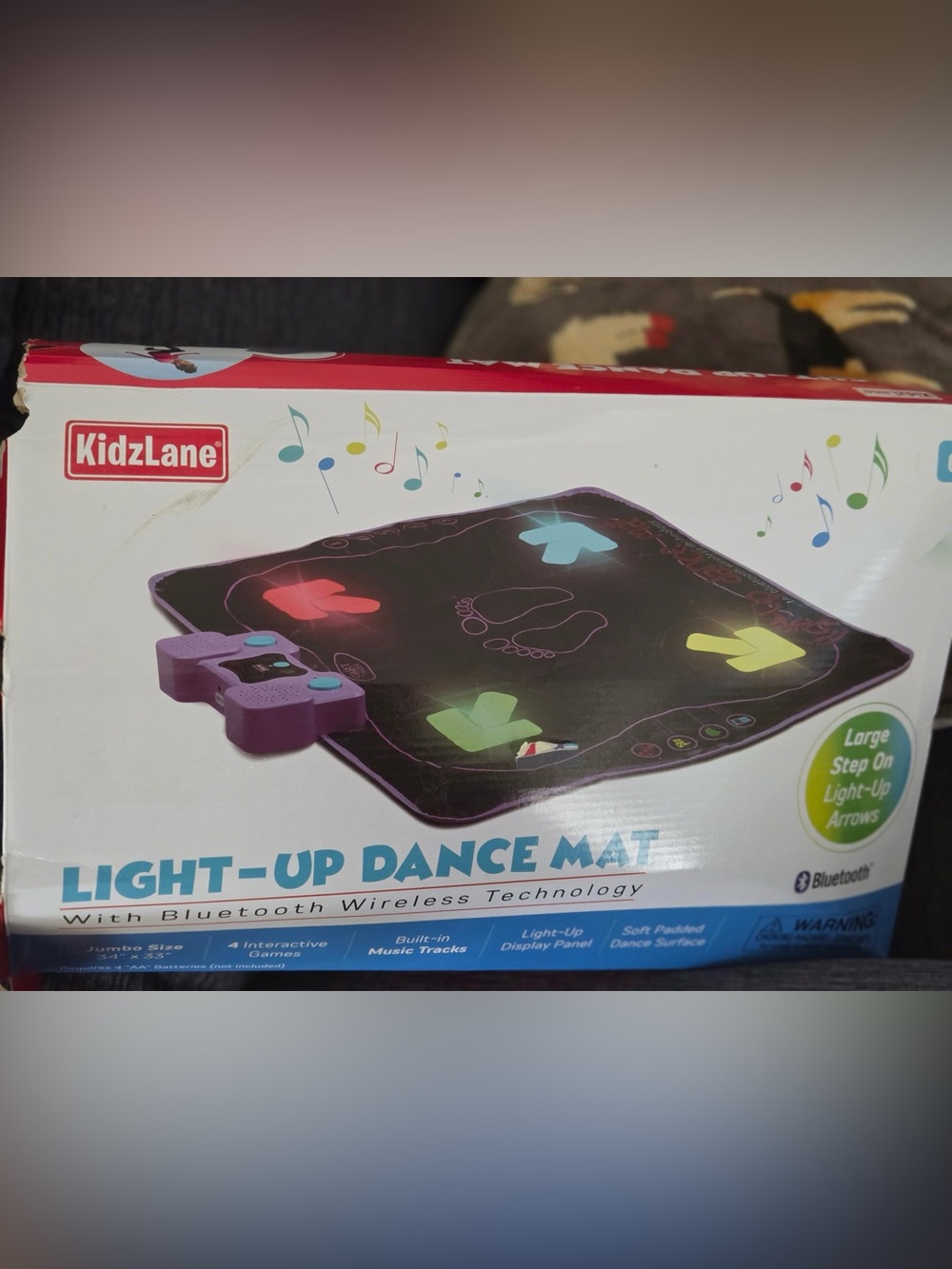 Light-Up Dance Mat - Black with Multi-Color Arrows